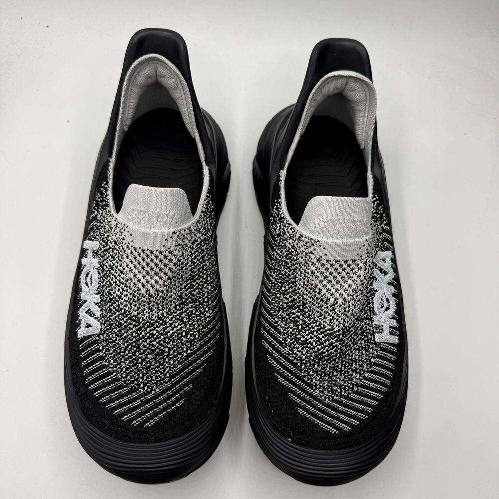 Hoka Black & White Slip-On Knit Athletic Shoes